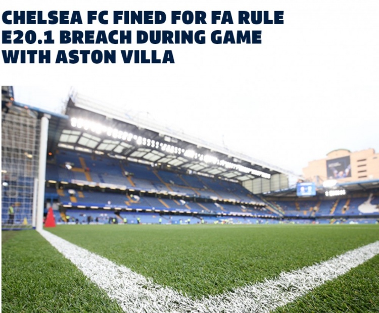 开云娱乐官网-维拉替补席遭水瓶投掷！英足总官方：切尔西因不当行为被罚15万镑